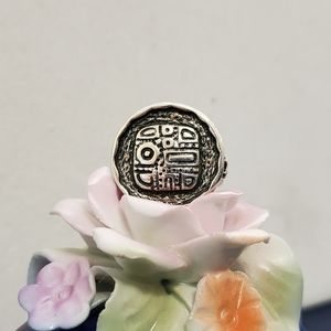 Silpada Aztec Mosaic Oxidized Sterling Silver Ring Approx.  Size 7